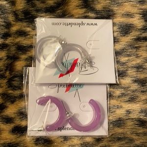 2 pairs Splendette Hoop Earrings NWT